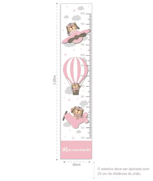 Combo de osito de peluche de aviador rosa