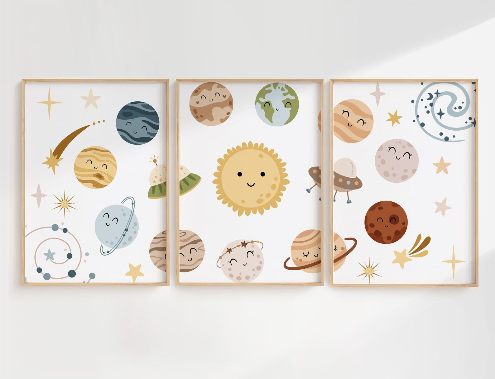 Cuadros Decorativos infantiles Modernos Astronautas sostema solar infantil