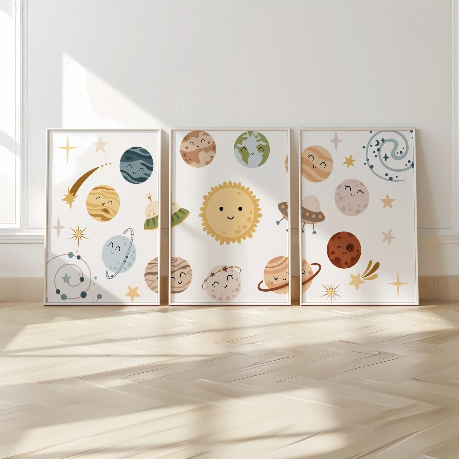 Cuadros Decorativos infantiles Modernos Astronautas sostema solar infantil