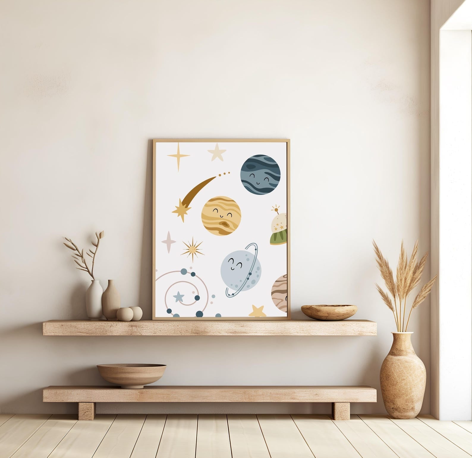 Cuadros Decorativos infantiles Modernos Astronautas sostema solar infantil