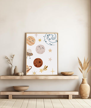 Cuadros Decorativos infantiles Modernos Astronautas sostema solar infantil