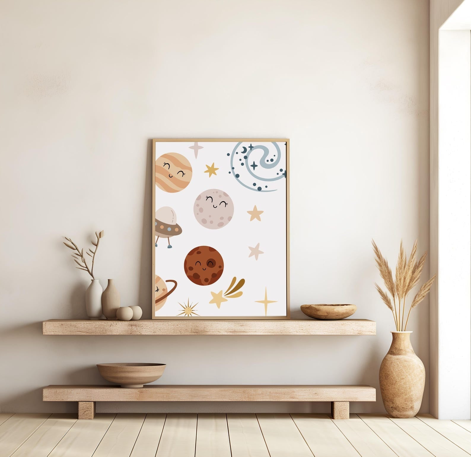 Cuadros Decorativos infantiles Modernos Astronautas sostema solar infantil