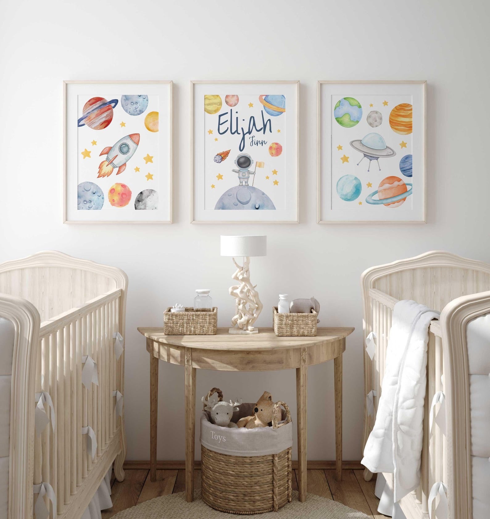 Cuadros Decorativos infantiles Modernos Astronautas Galaxia con nombre