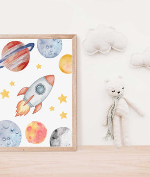 Cuadros Decorativos infantiles Modernos Astronautas Galaxia con nombre