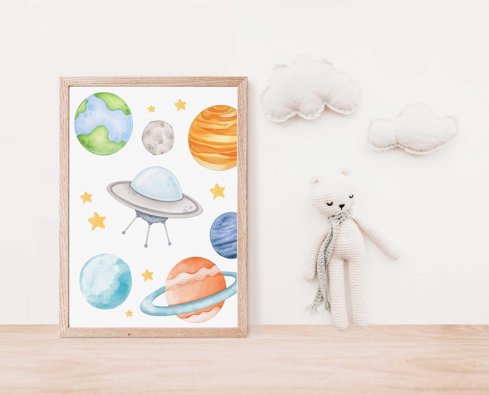 Cuadros Decorativos infantiles Modernos Astronautas Galaxia con nombre