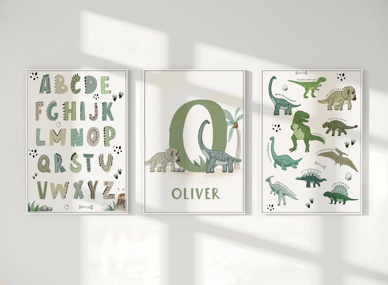 Cuadros Decorativos infantiles Modernos Dinosaurios Numeros y especies y nombre