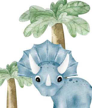 Cuadros Decorativos infantiles Modernos Dinosaurios en acuarela con nombre