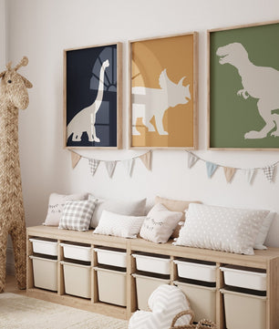 Cuadros Decorativos infantiles Modernos Dinosaurios silueta