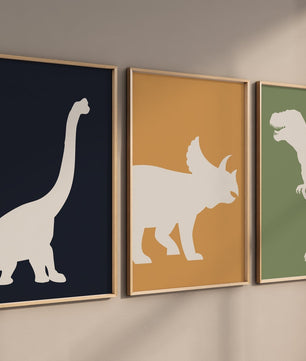 Cuadros Decorativos infantiles Modernos Dinosaurios silueta