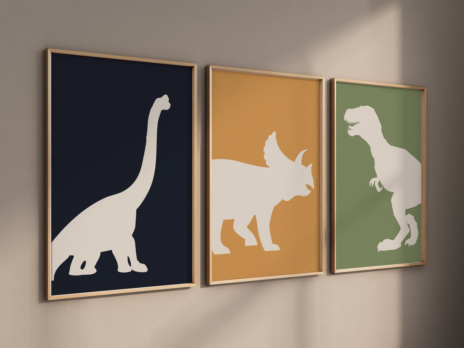 Cuadros Decorativos infantiles Modernos Dinosaurios silueta
