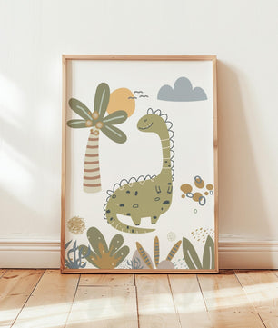 Cuadros Decorativos infantiles Modernos Dinosaurios dibujo con nombre