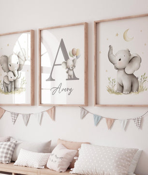 Cuadros Decorativos infantiles Modernos Animales Elefantes
