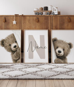 Cuadros Decorativos infantiles Modernos osos curiosos con nombre
