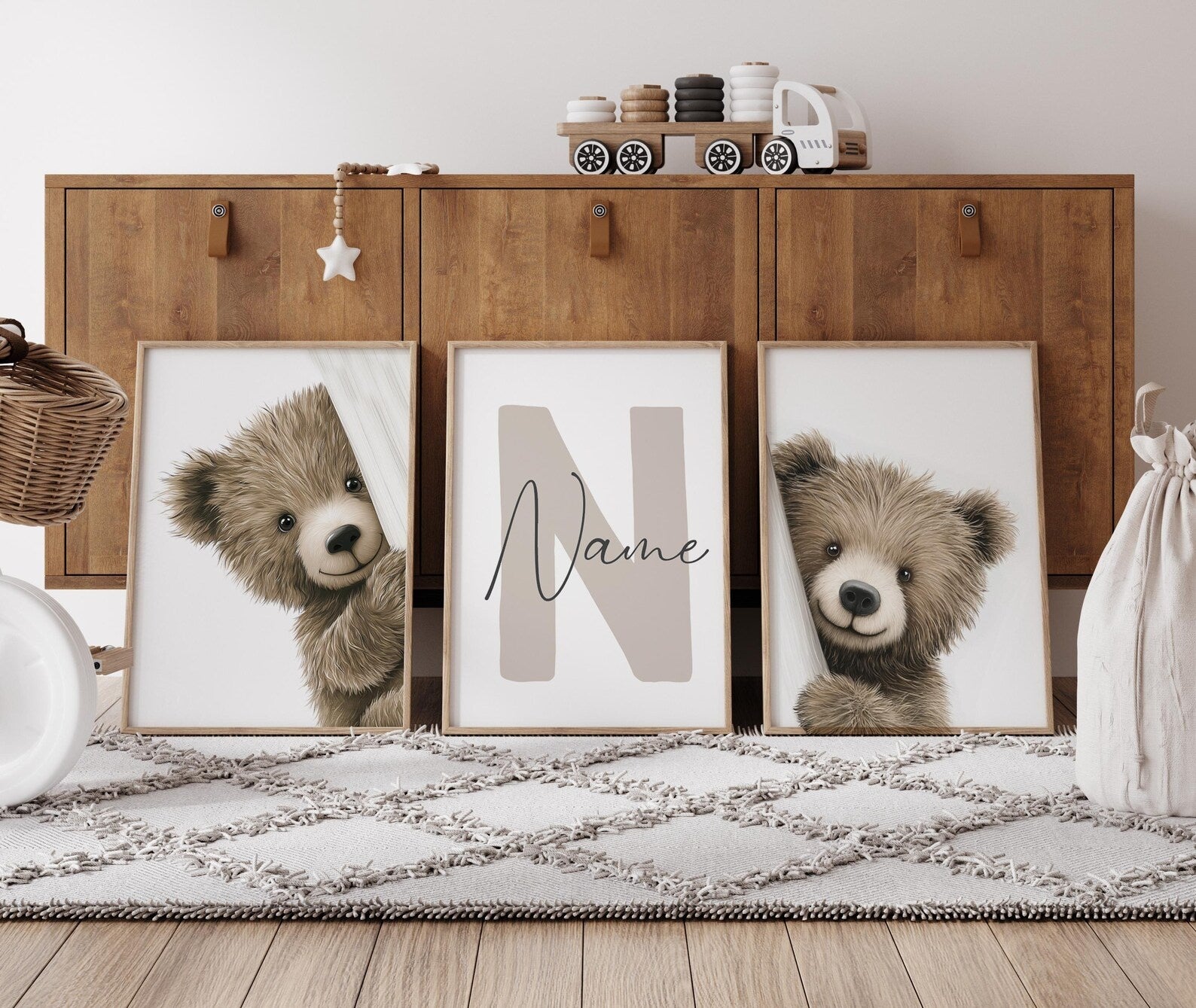 Cuadros Decorativos infantiles Modernos osos curiosos con nombre