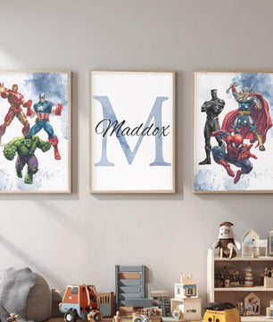 Cuadros Decorativos infantiles Modernos Superheroes con nombre