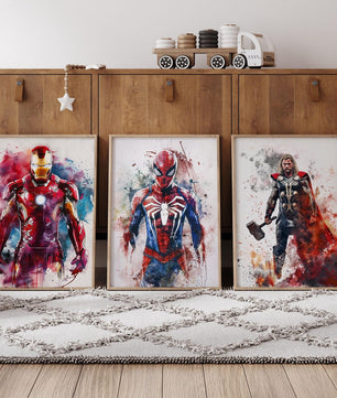 Cuadros Decorativos infantiles Modernos set 6 piezas SuperHeroes arte de pared