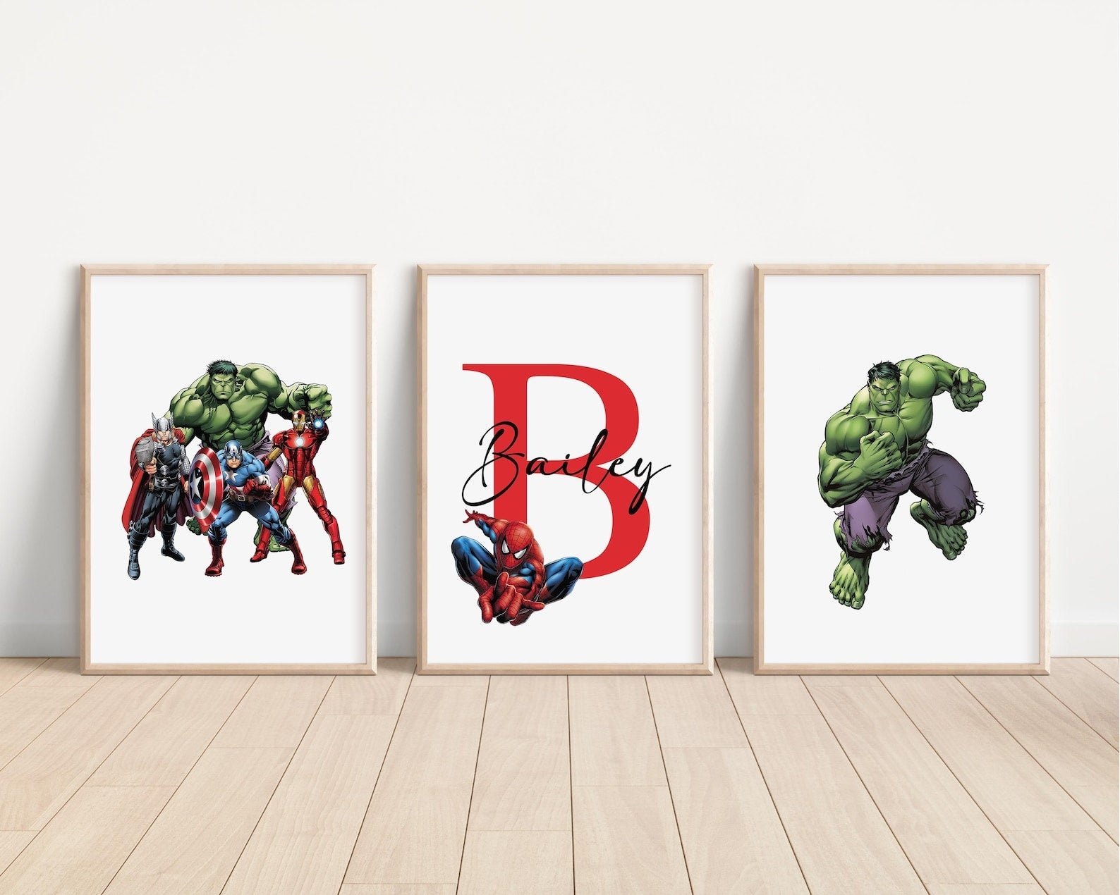 Cuadros Decorativos infantiles Modernos Superheroes Personajes personalizados con nombre