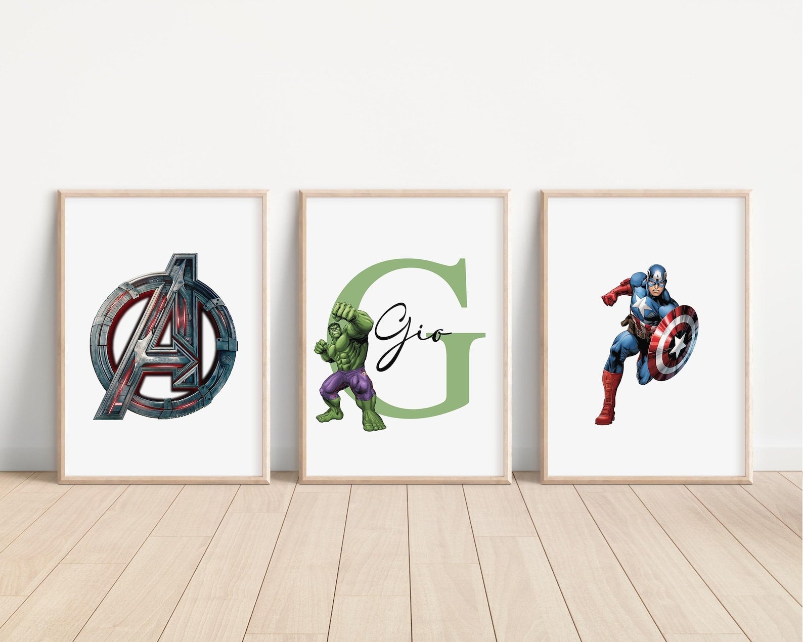 Cuadros Decorativos infantiles Modernos Superheroes Personajes personalizados con nombre