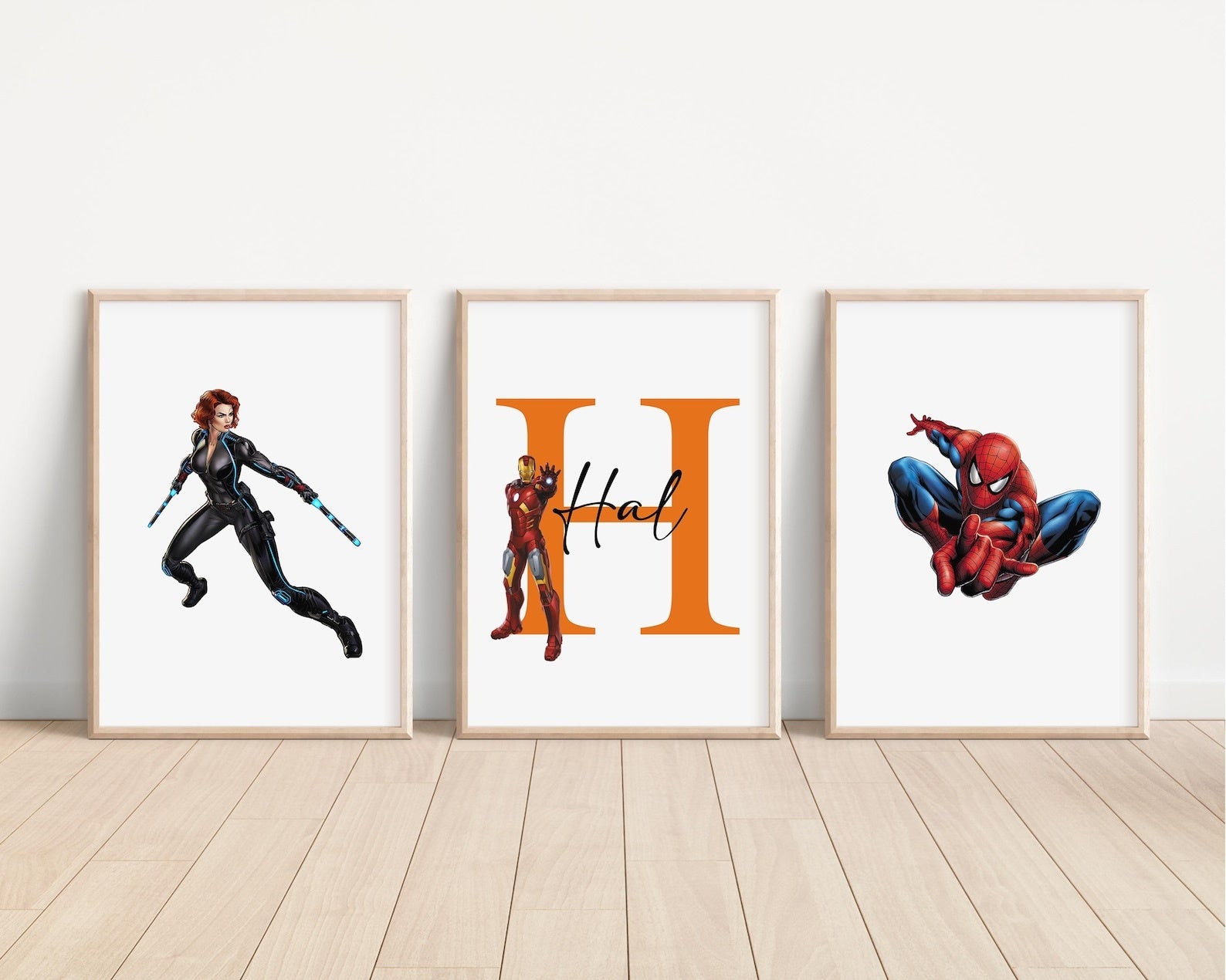 Cuadros Decorativos infantiles Modernos Superheroes Personajes personalizados con nombre