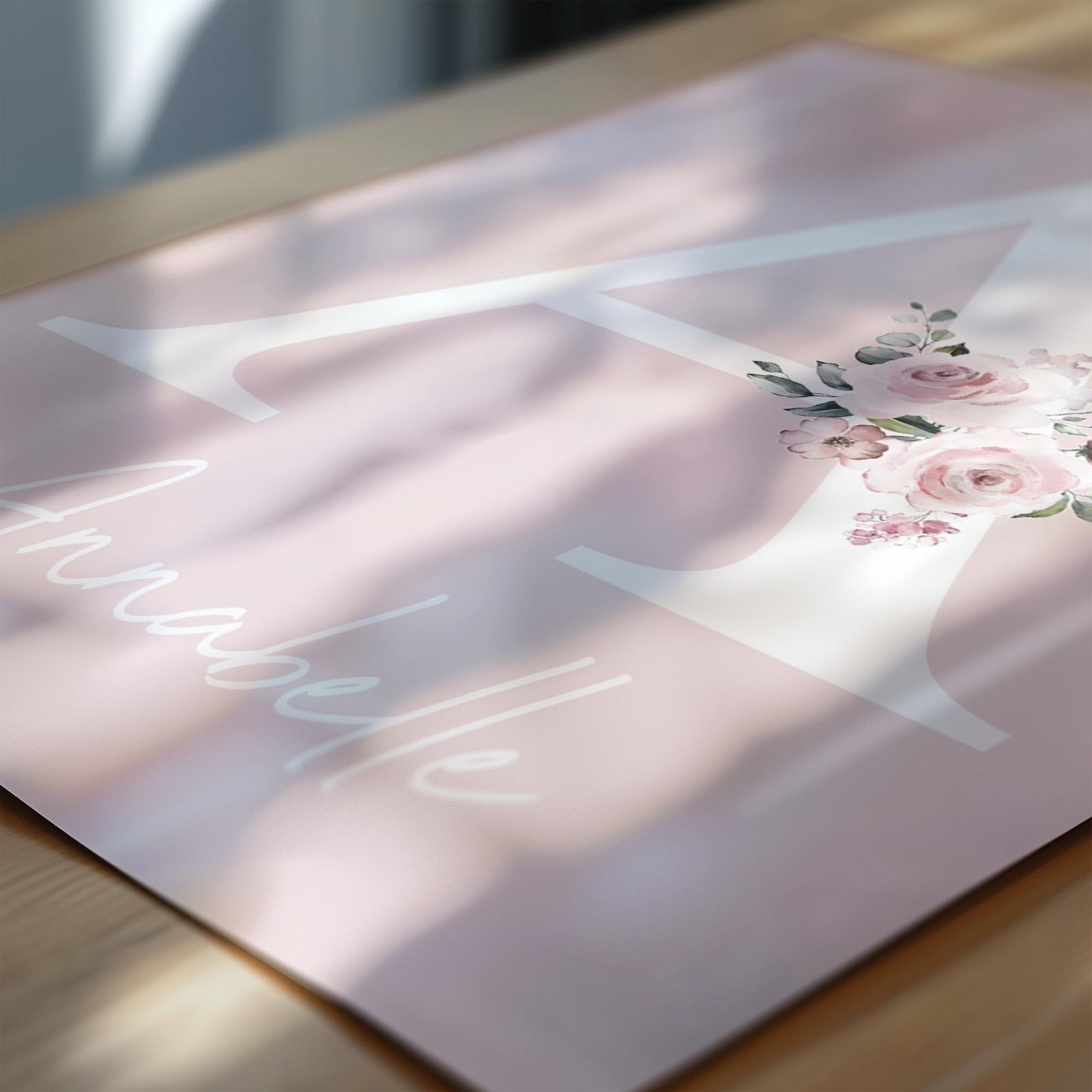 Cuadros Decorativos infantiles Modernos animales personalizados con flores niña con nombre 2