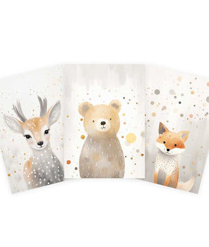 Cuadros Decorativos infantiles Modernos animales del bosque niña