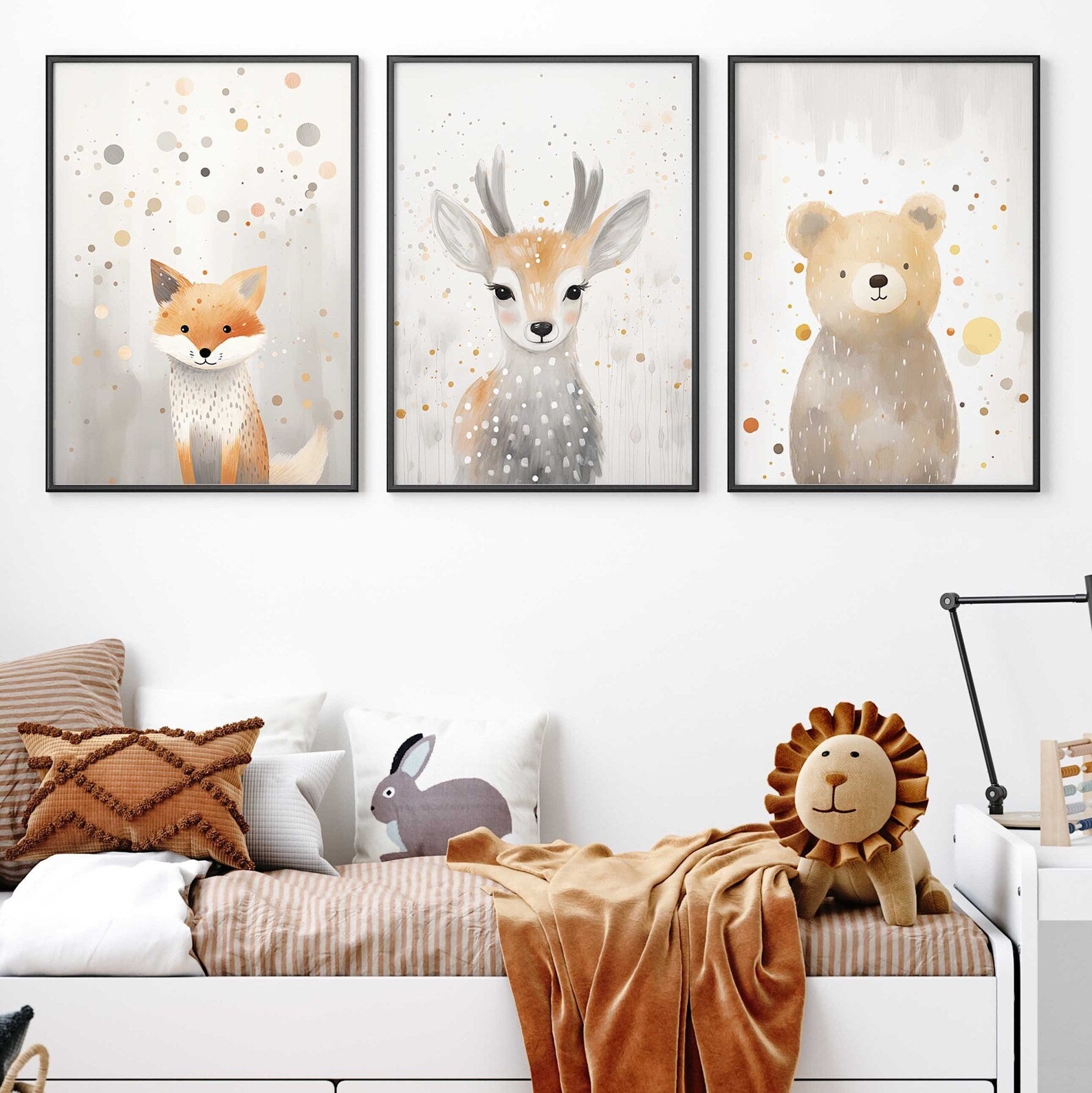 Cuadros Decorativos infantiles Modernos animales del bosque niña
