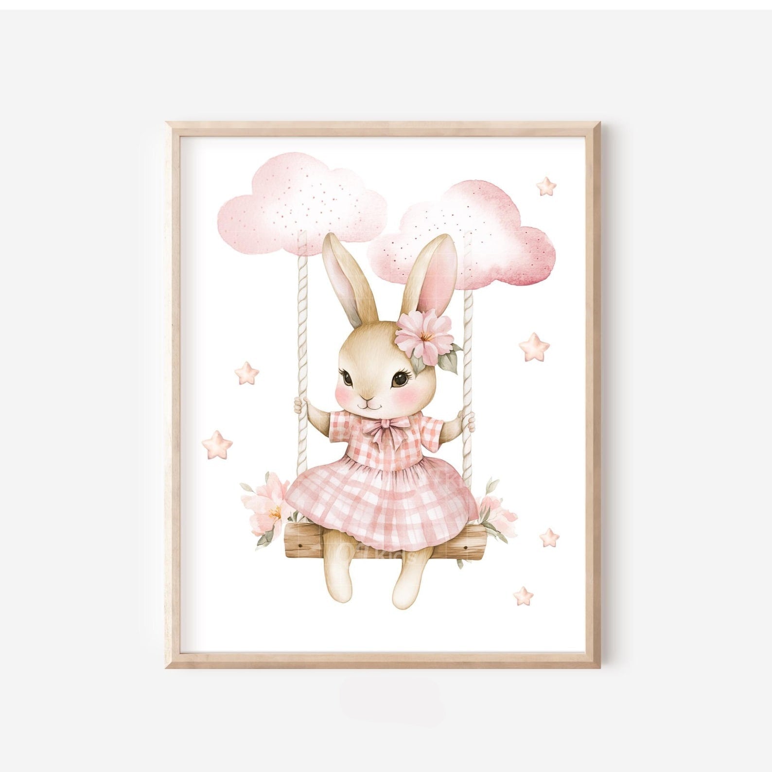 Cuadros Decorativos infantiles Modernos Coneja en el cielo con nubes