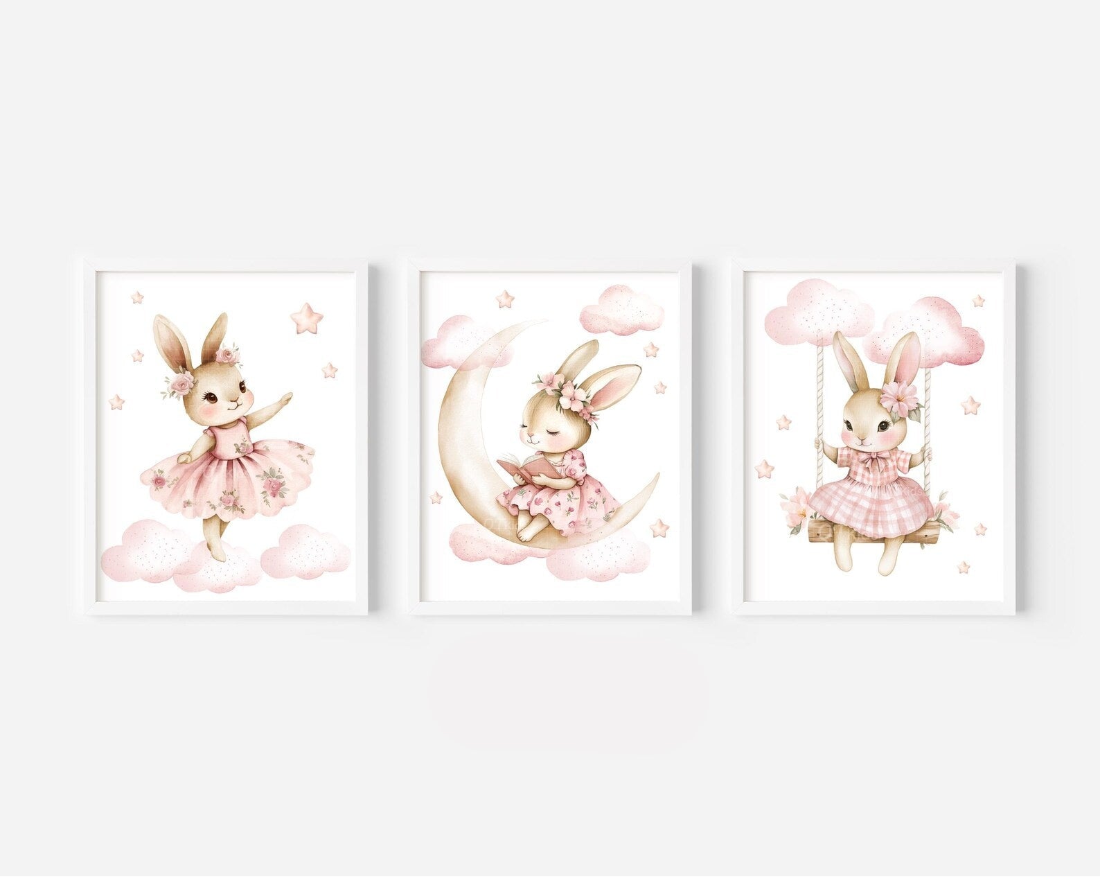 Cuadros Decorativos infantiles Modernos Coneja en el cielo con nubes