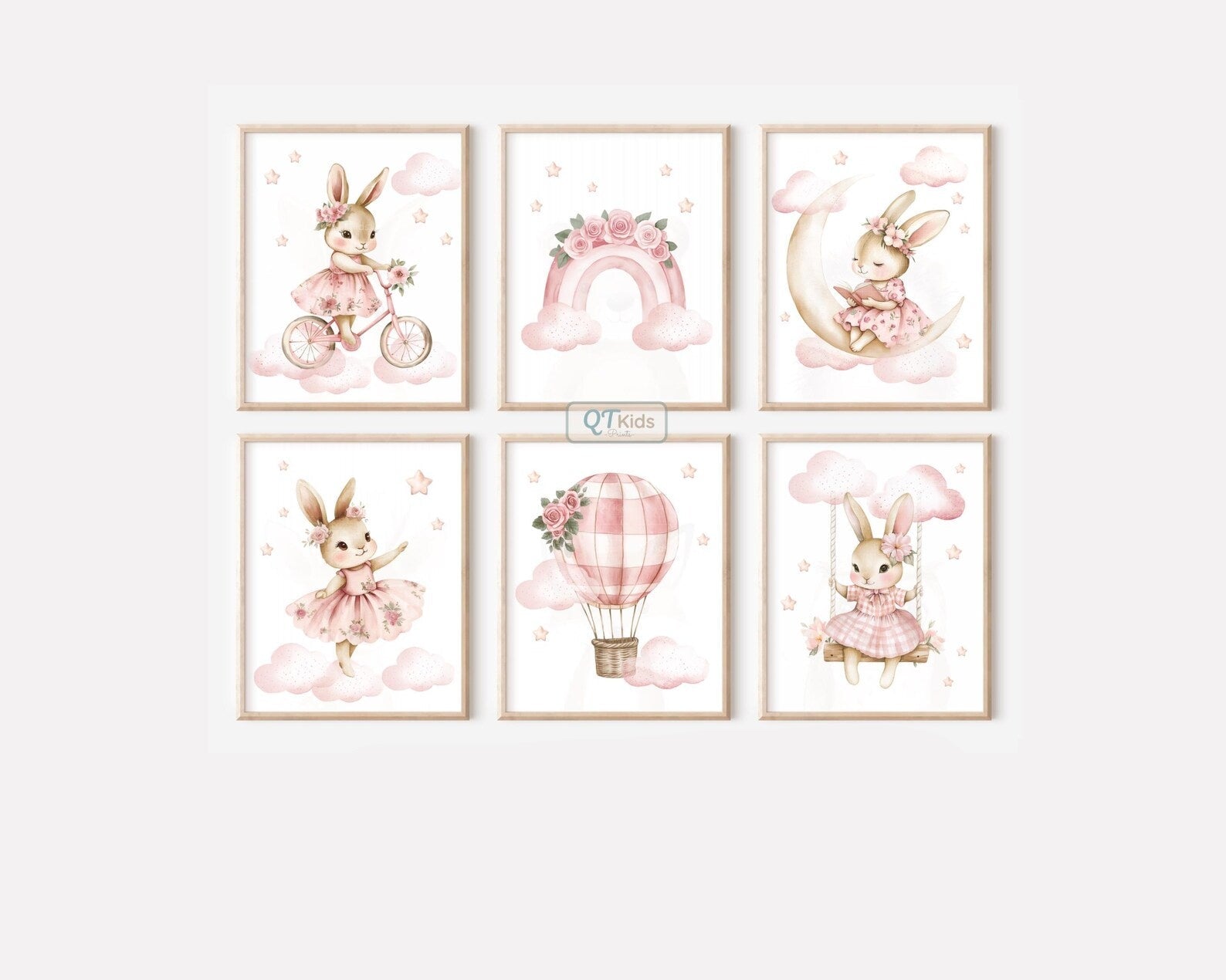 Cuadros Decorativos infantiles Modernos Coneja en el cielo con nubes