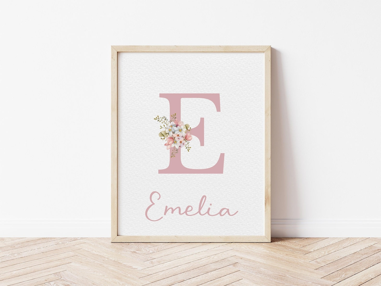 Cuadros Decorativos infantiles Modernos Coneja con flores y nombre personalizado