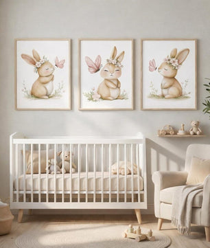 Cuadros Decorativos infantiles Modernos Coneja con mariposa