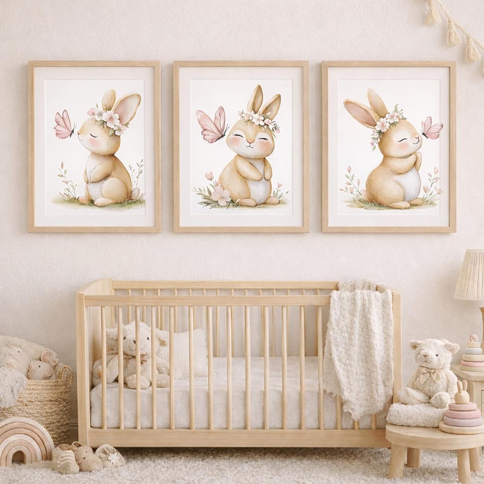 Cuadros Decorativos infantiles Modernos Coneja con mariposa