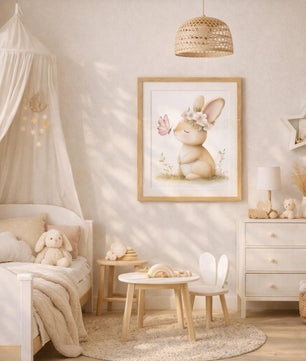 Cuadros Decorativos infantiles Modernos Coneja con mariposa