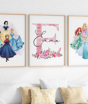 Cuadros Decorativos infantiles Modernos de princesas con nombre (Copia)