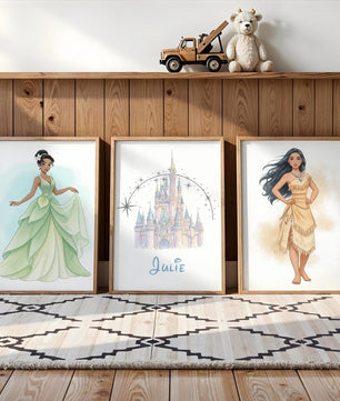 Cuadros Decorativos infantiles Modernos de princesas personalizadas con nombre