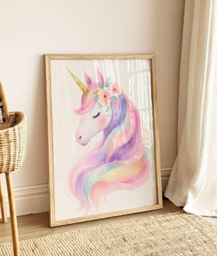 Cuadros Decorativos infantiles Modernos de princesas arcoiris y unicornio