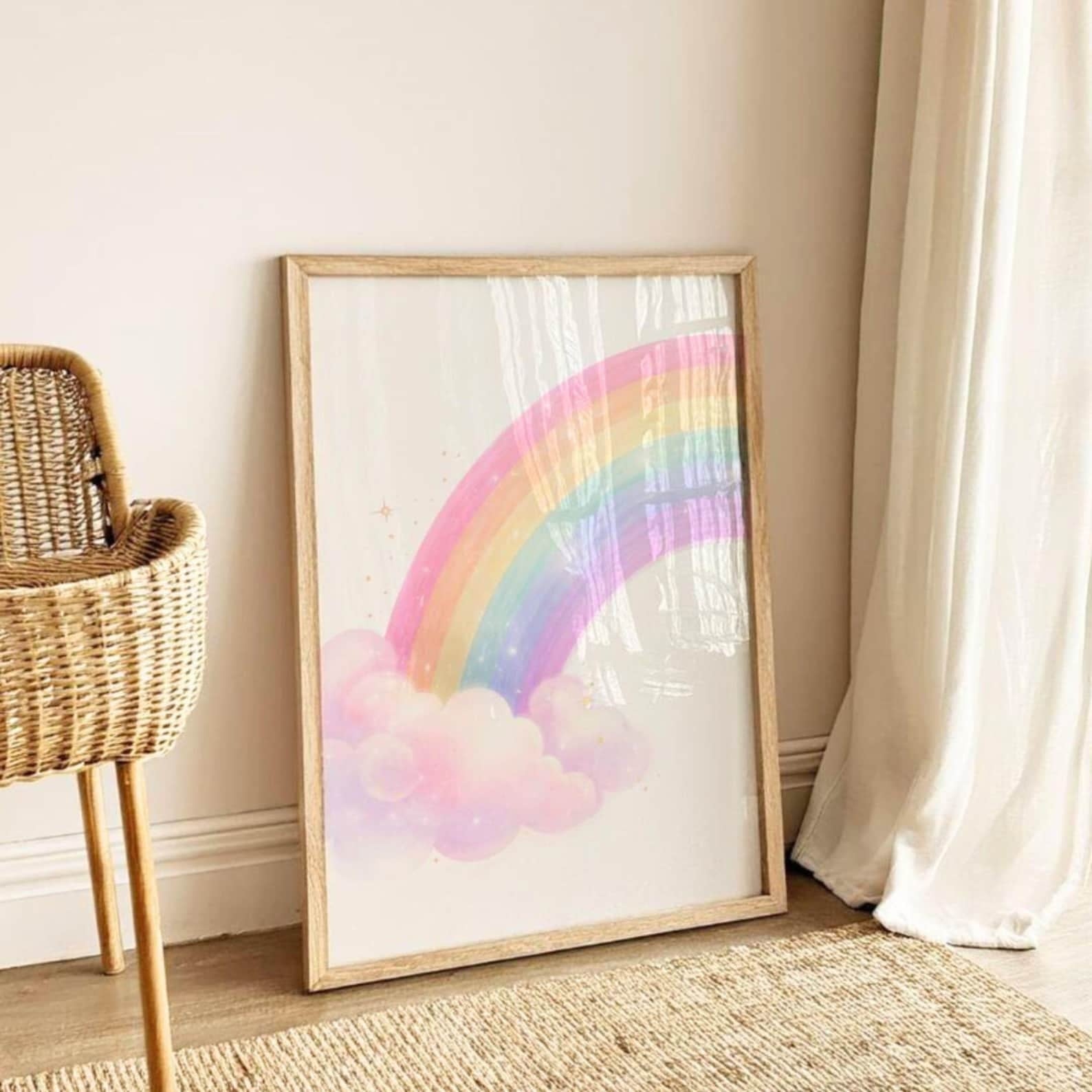 Cuadros Decorativos infantiles Modernos de princesas arcoiris y unicornio