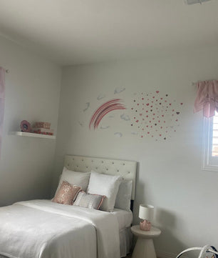 Vinilos decorativos Adhesivos infantiles de Pared arcoiris con corazones