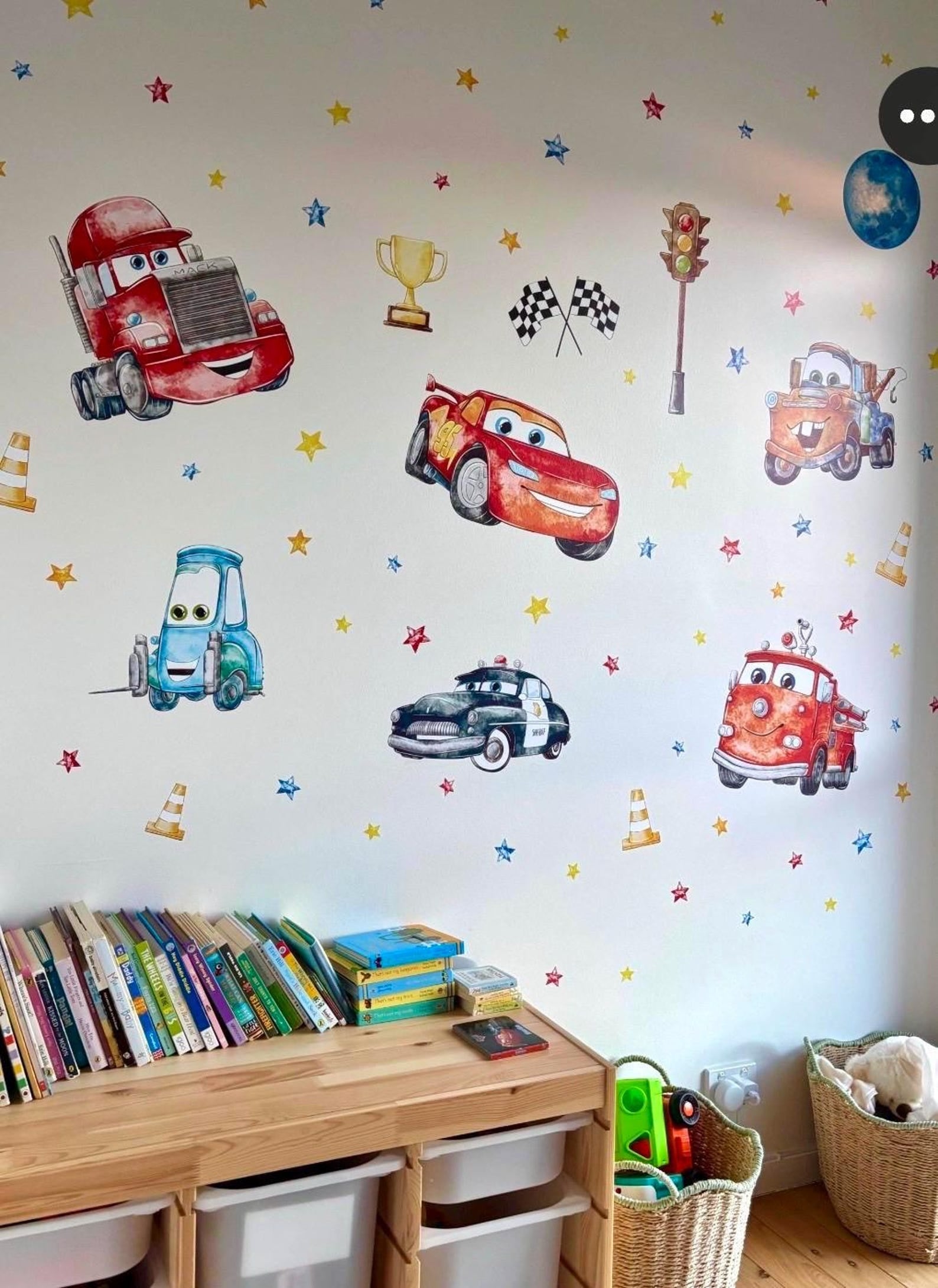 Vinilos decorativos Adhesivos infantiles de Pared Carro cars acuarela