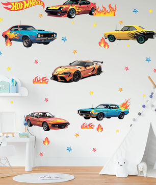 Vinilos decorativos Adhesivos infantiles de Pared Carro hot weels