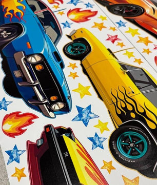 Vinilos decorativos Adhesivos infantiles de Pared Carro hot weels