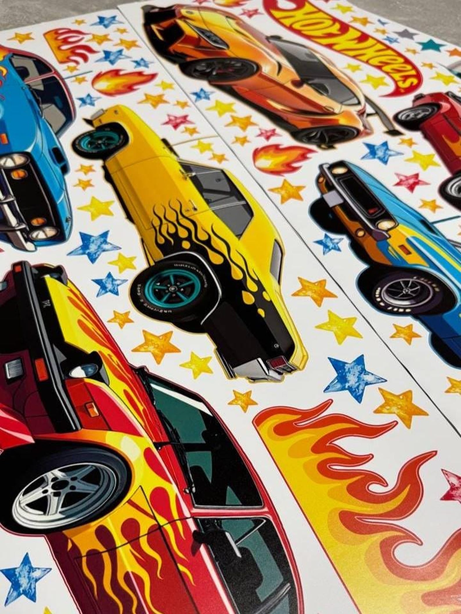 Vinilos decorativos Adhesivos infantiles de Pared Carro hot weels