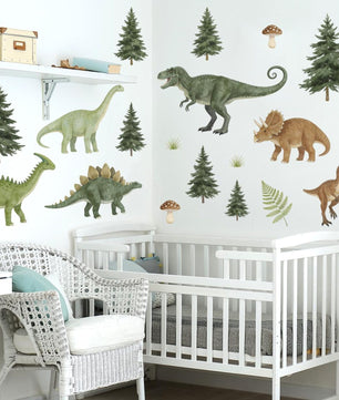 Vinilos decorativos Adhesivos infantiles de pared de dinosaurios de bosque