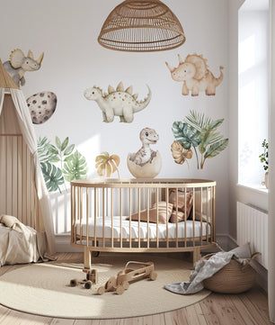 Vinilos decorativos Adhesivos infantiles de pared de dinosaurios huevo acuarela