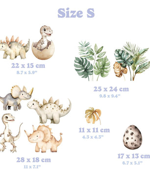 Vinilos decorativos Adhesivos infantiles de pared de dinosaurios huevo acuarela