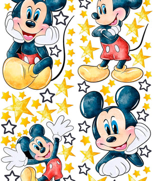 Vinilos decorativos Adhesivos infantiles de Pared mickey acuarela feliz