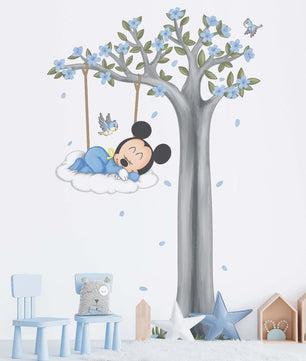 Vinilos decorativos Adhesivos infantiles de Pared mickey dormilon