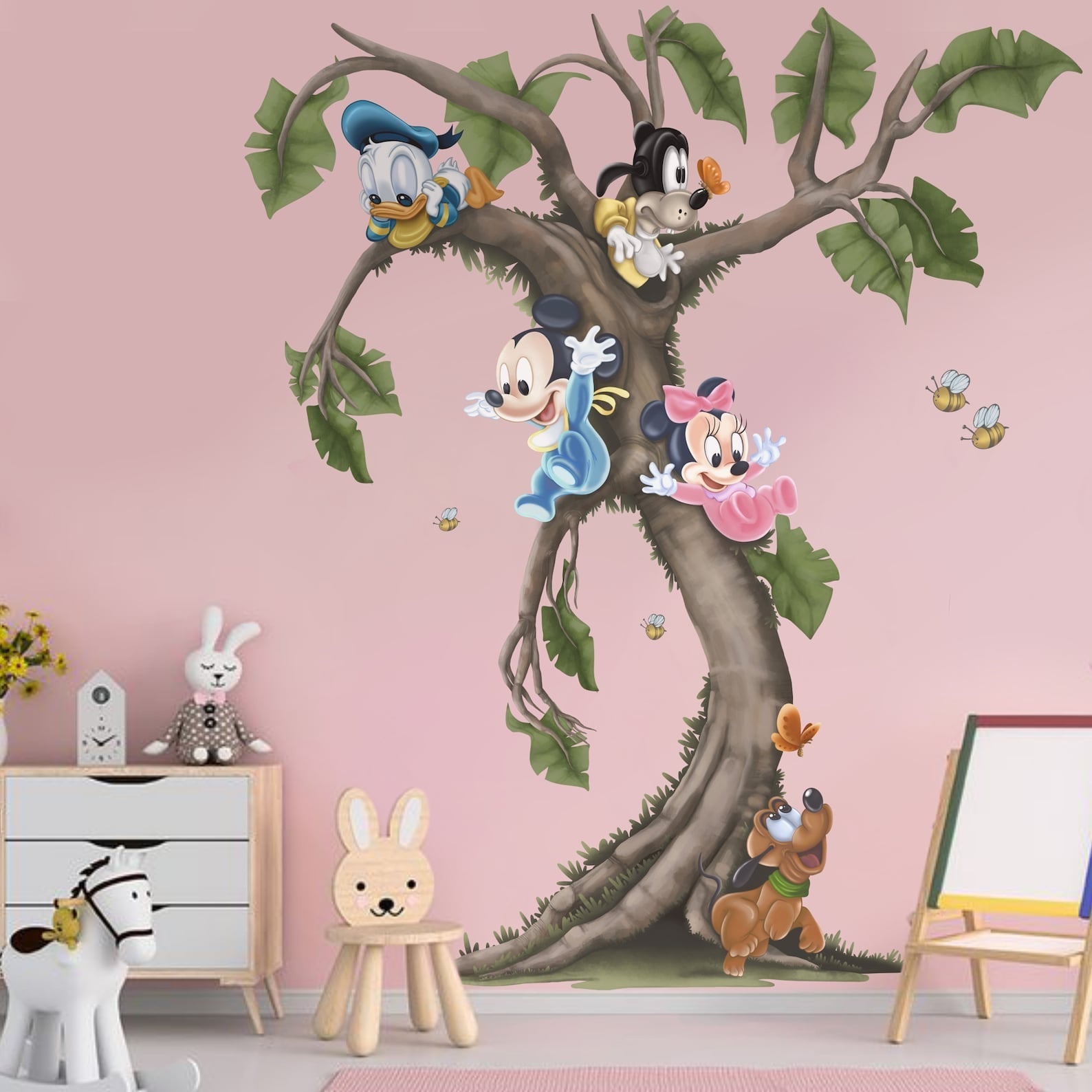 Vinilos decorativos Adhesivos infantiles de Pared mickey y sus amigos en arbol