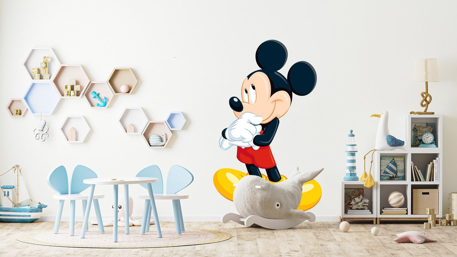 Vinilos decorativos Adhesivos infantiles de Pared mickey pensativo