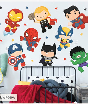 Vinilos decorativos Adhesivos infantiles de pared superheroes